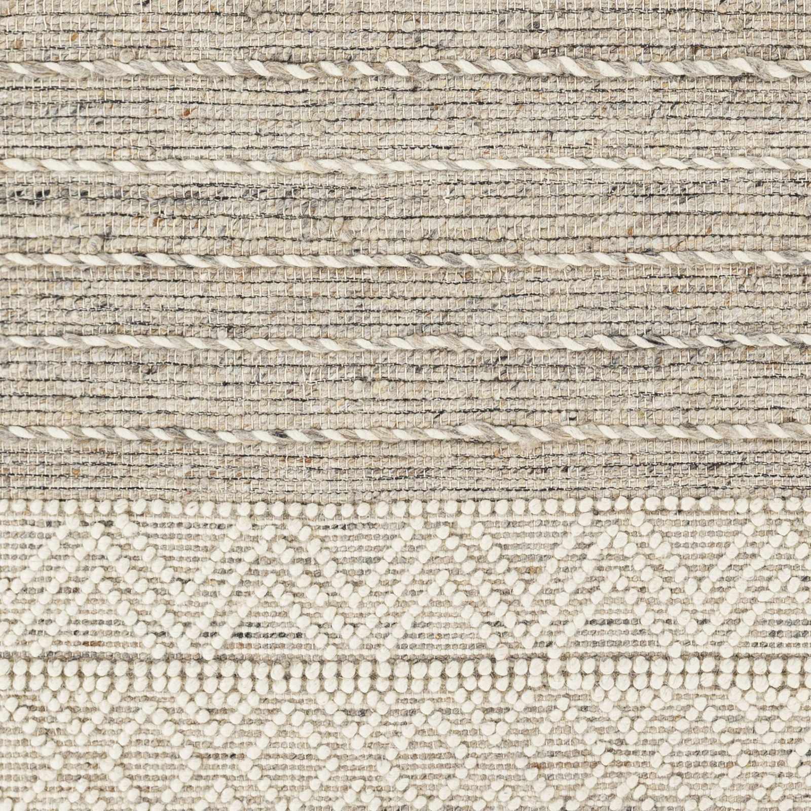 Sample Cream Veruela Wool Blend Braided Tassel Area Rug