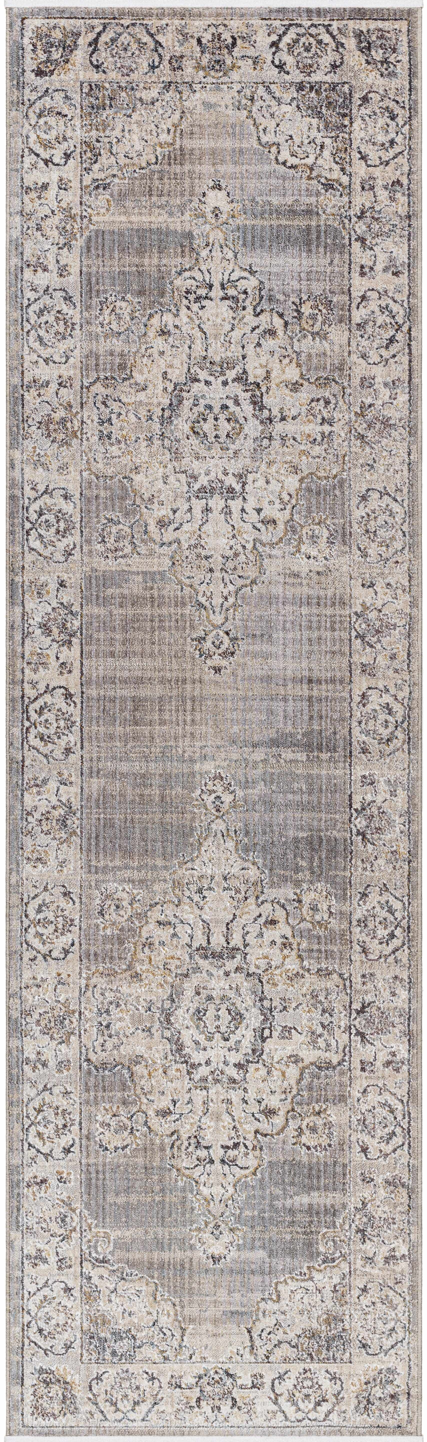 Cream Brown Zola Runner Rug