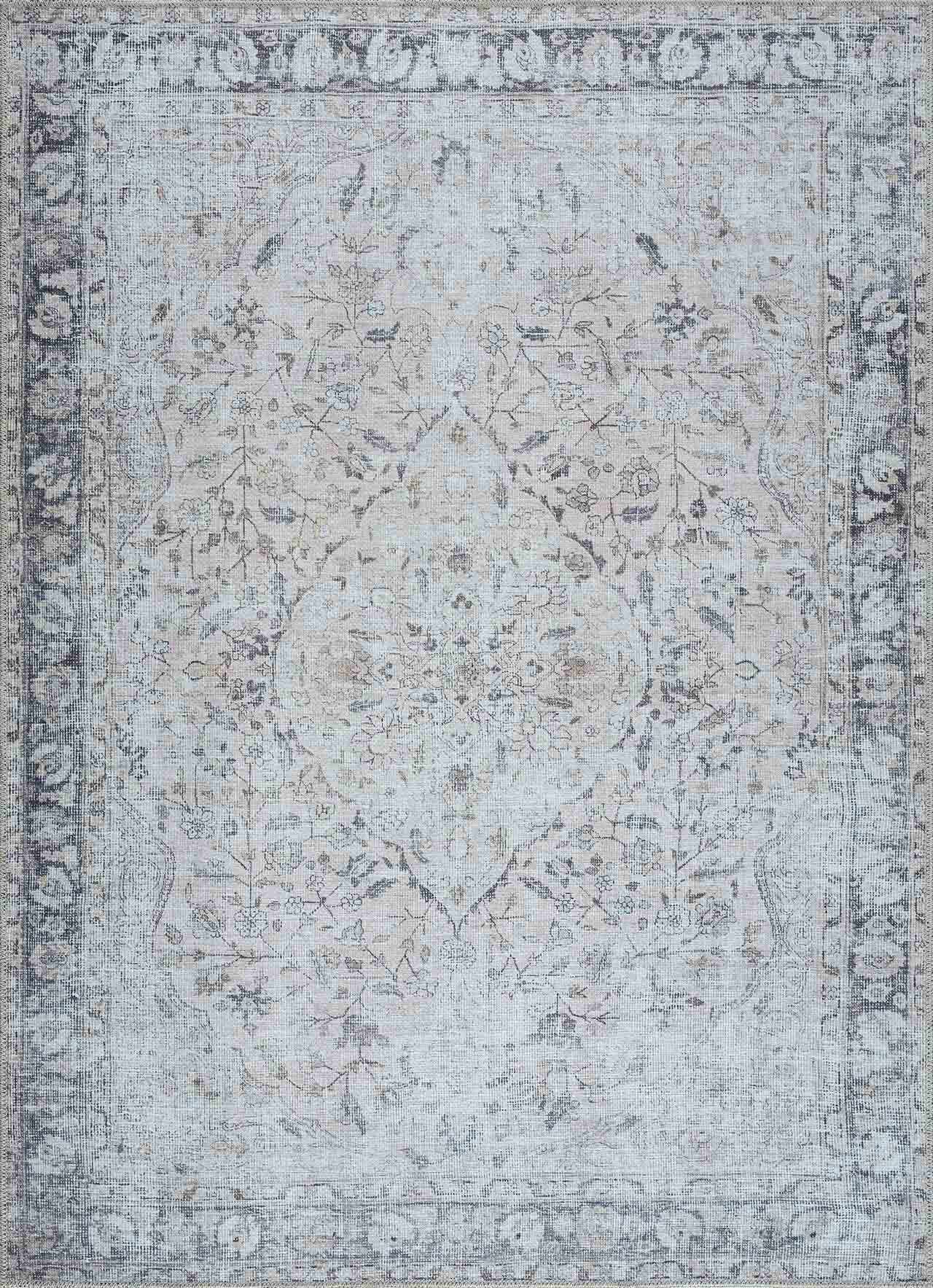 Sample Haile Green & Pink Washable Area Rug