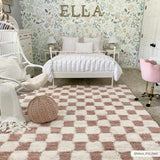 Atira Pink Checkered Runner Rug