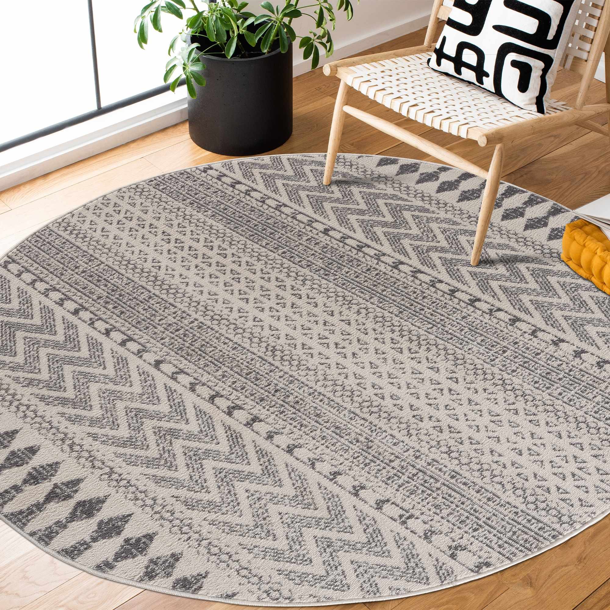 Tigri Aztec Ivory & Gray 2311 Runner Rug