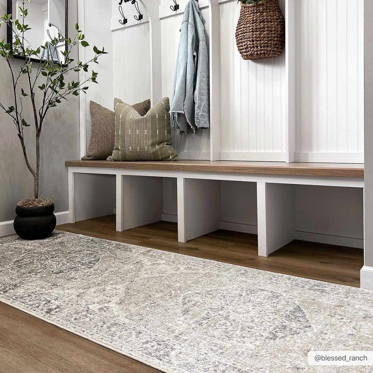 Rudo Blue Washable Runner Rug