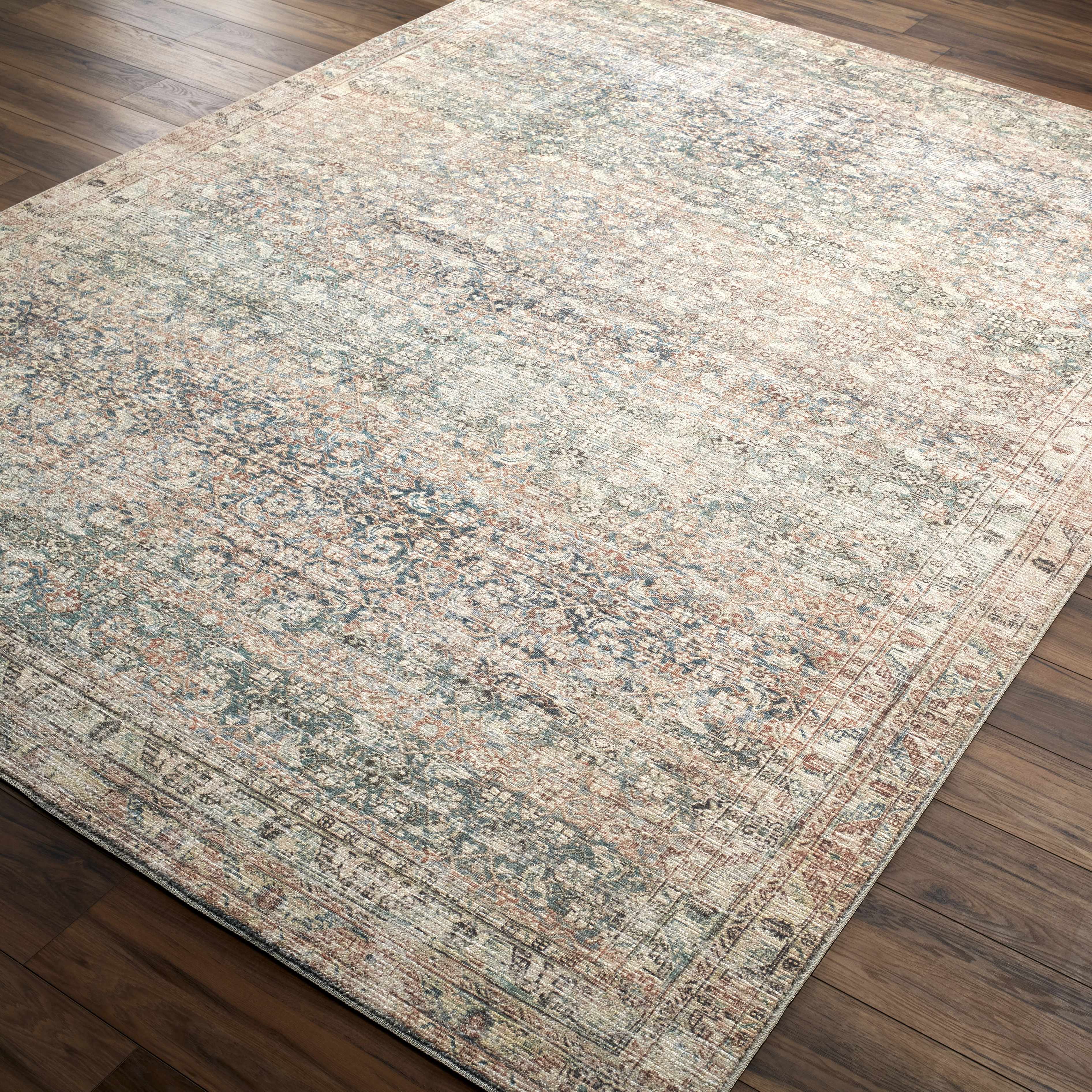 Marlene Damask Beige & Green Runner Rug - Surya x Becki Owens