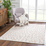 Cansu Pink & Cream Dotted Runner Rug