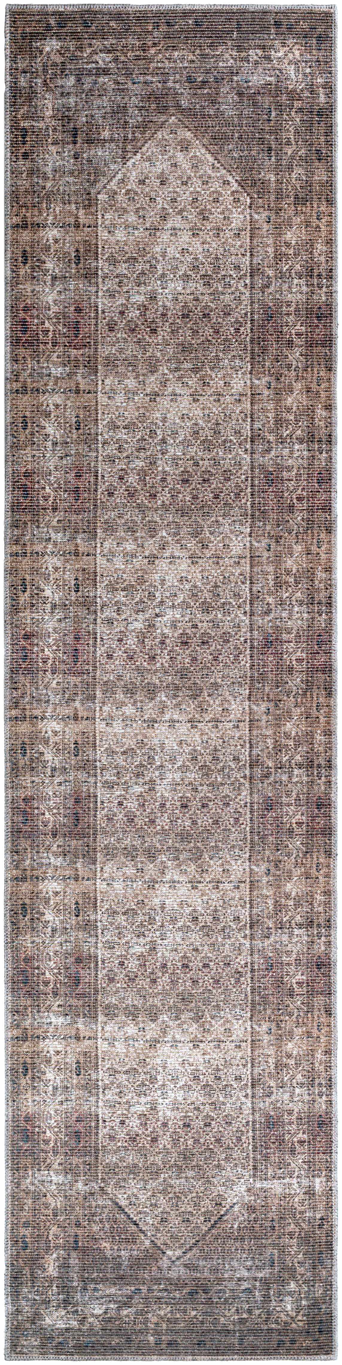 Tan Ormstown Distressed Washable Runner Rug