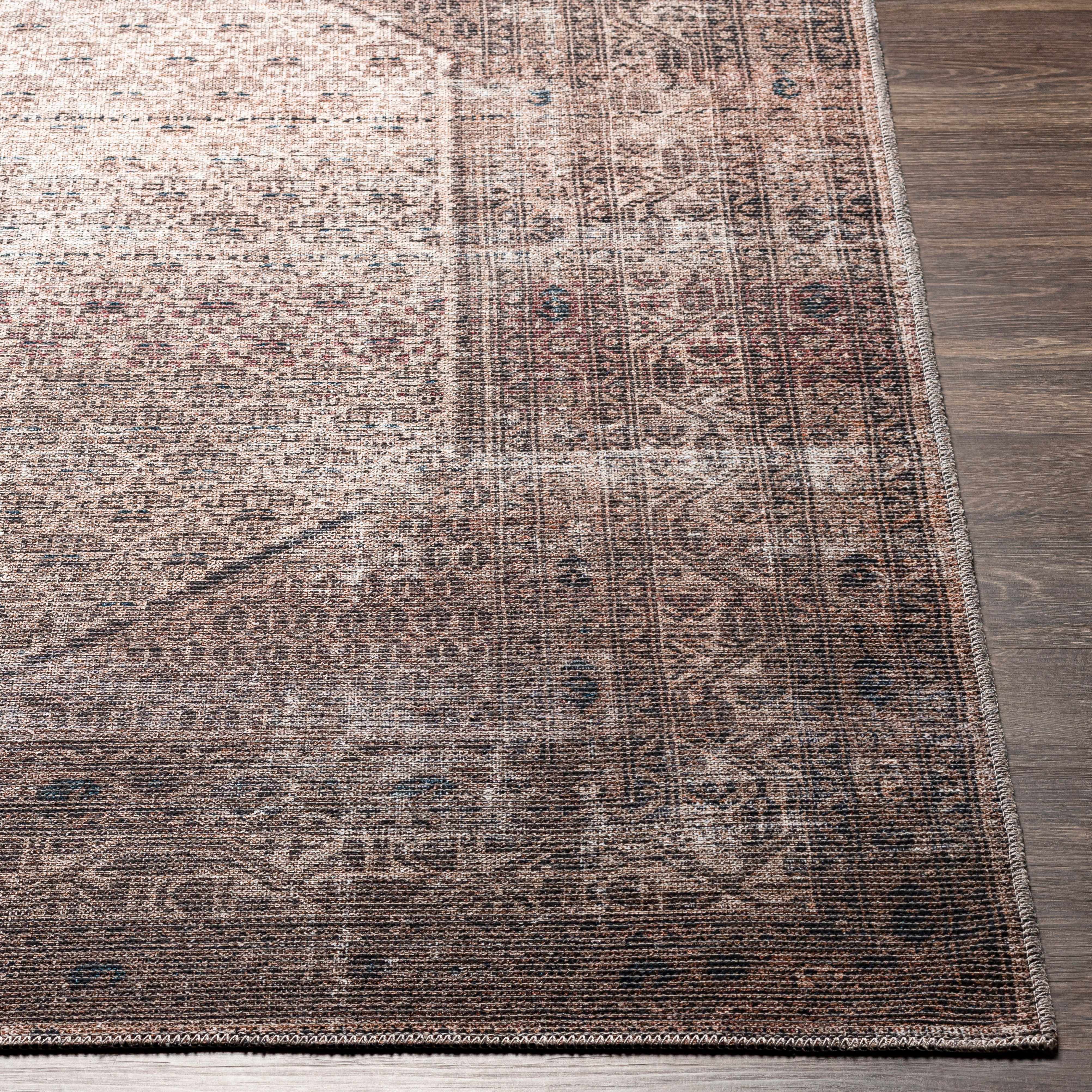 Tan Ormstown Distressed Washable Runner Rug