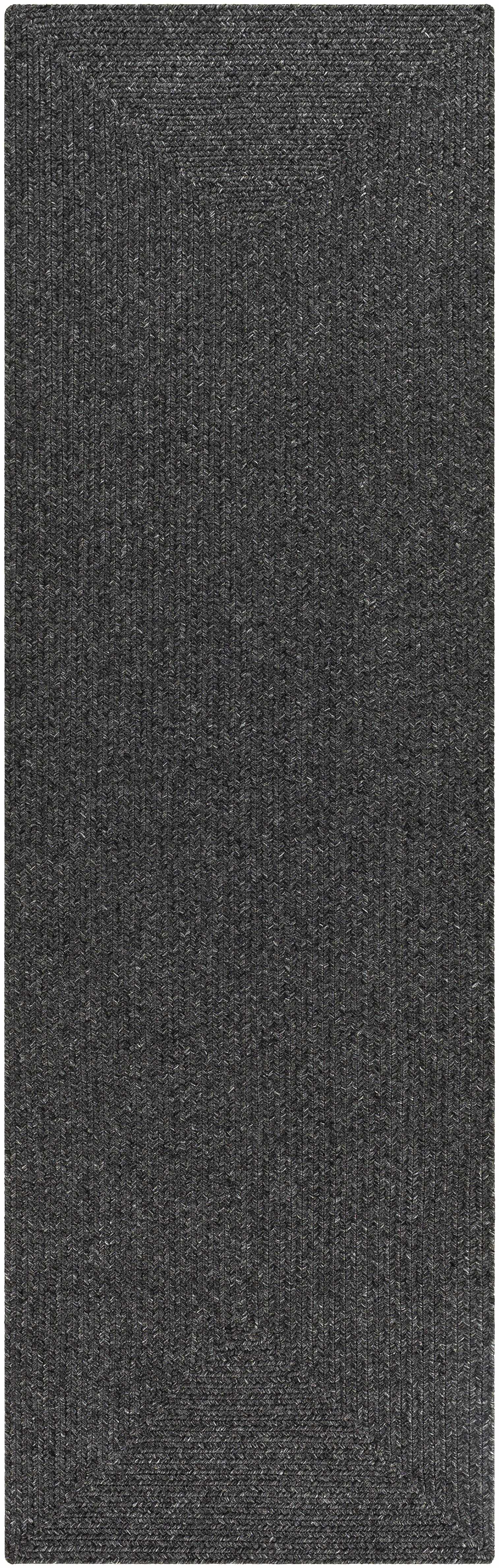 Black Moxley Braided Textured Runner Rug