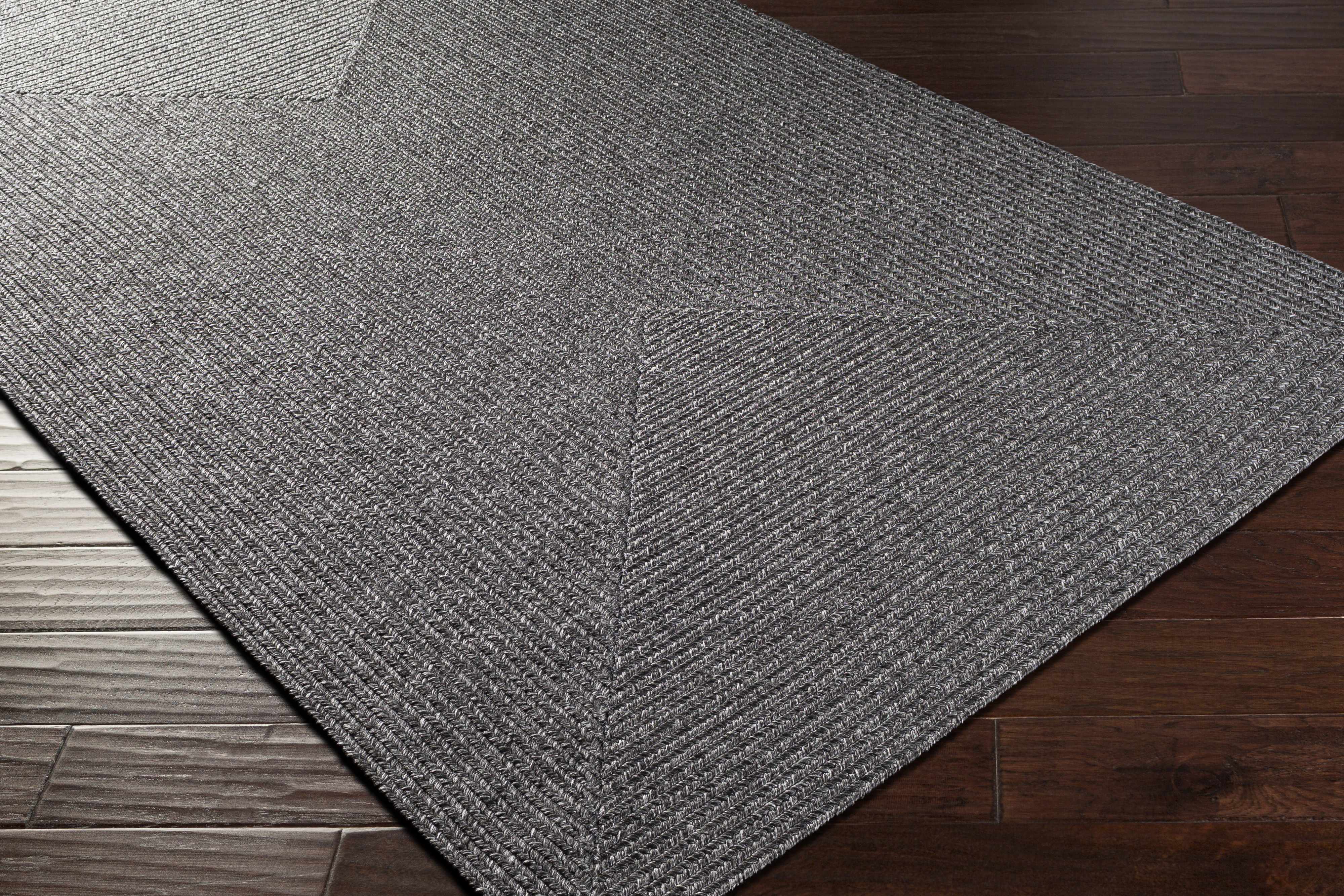 Black Moxley Braided Textured Runner Rug