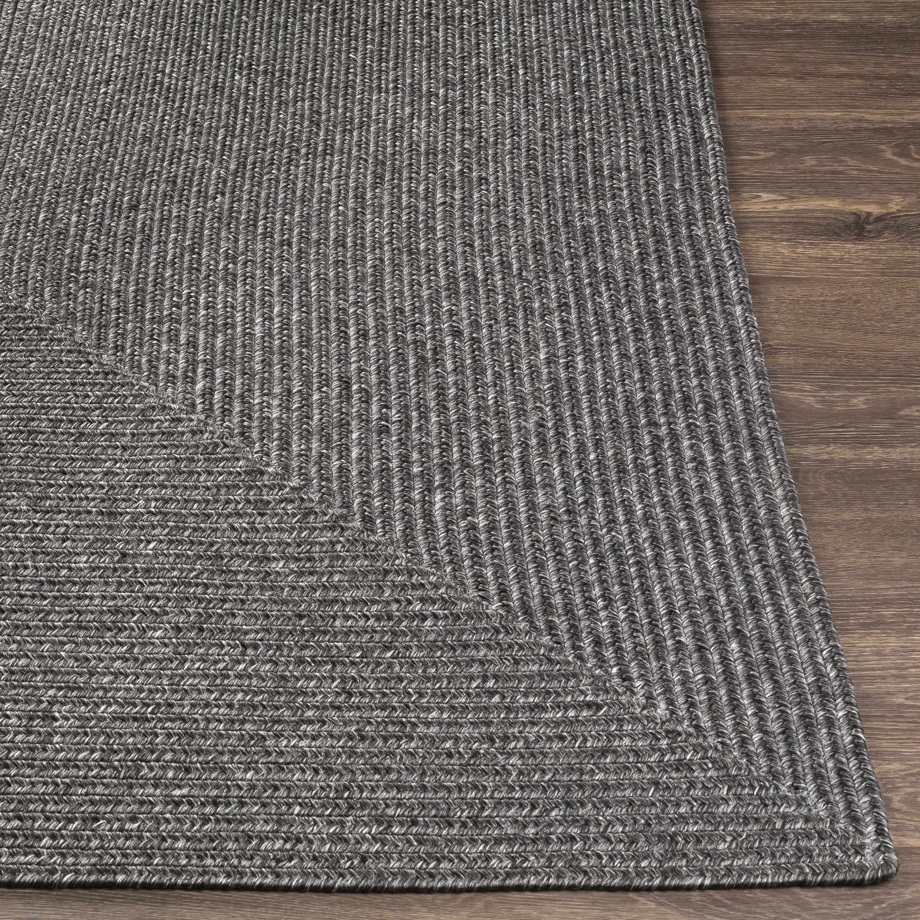 Black Moxley Braided Textured Runner Rug