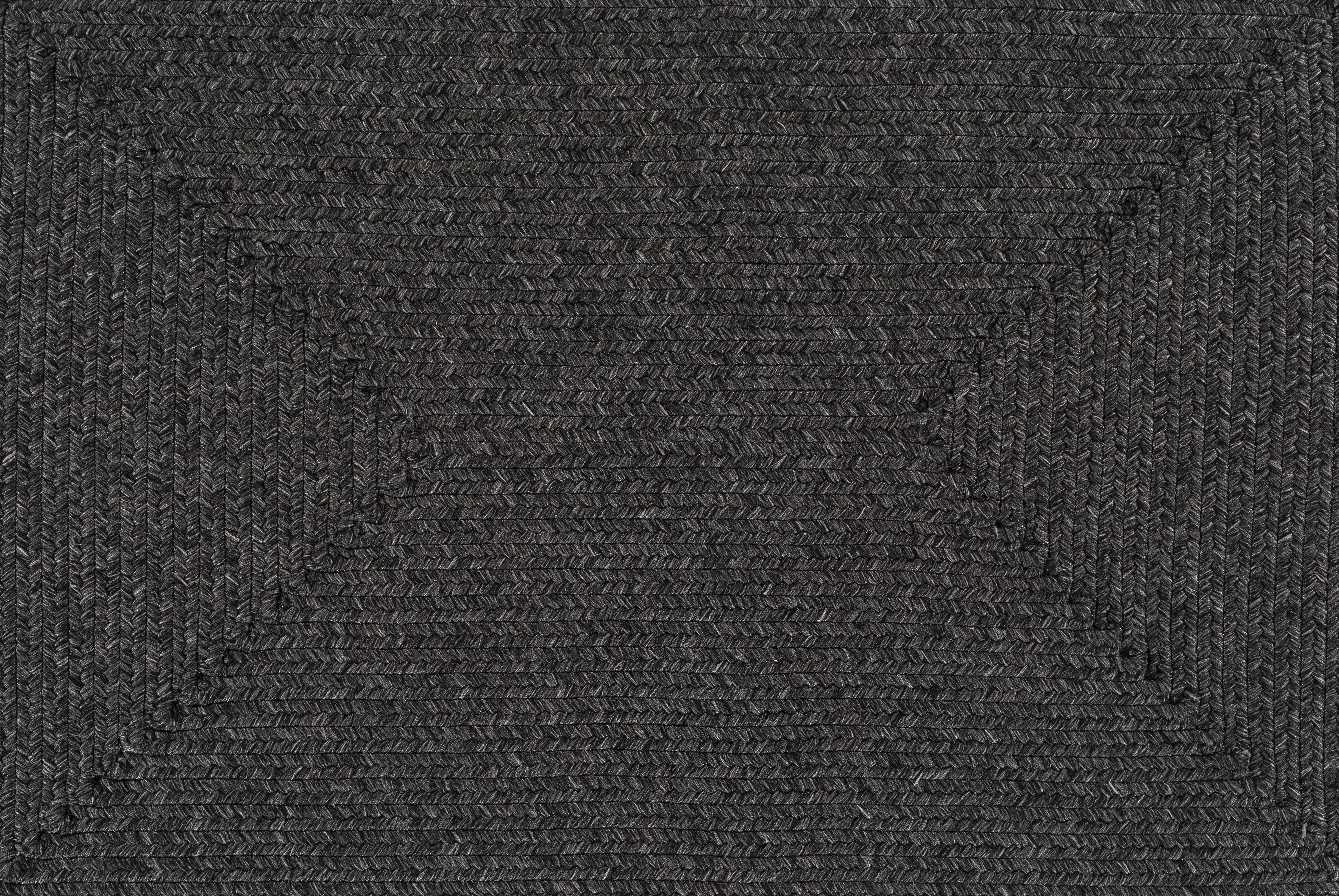 Black Moxley Braided Textured Runner Rug