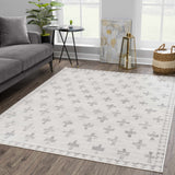Tigris Swiss Cross Ivory & Gray 2322 Runner Rug