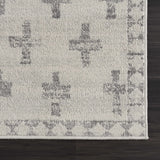 Tigris Swiss Cross Ivory & Gray 2322 Runner Rug