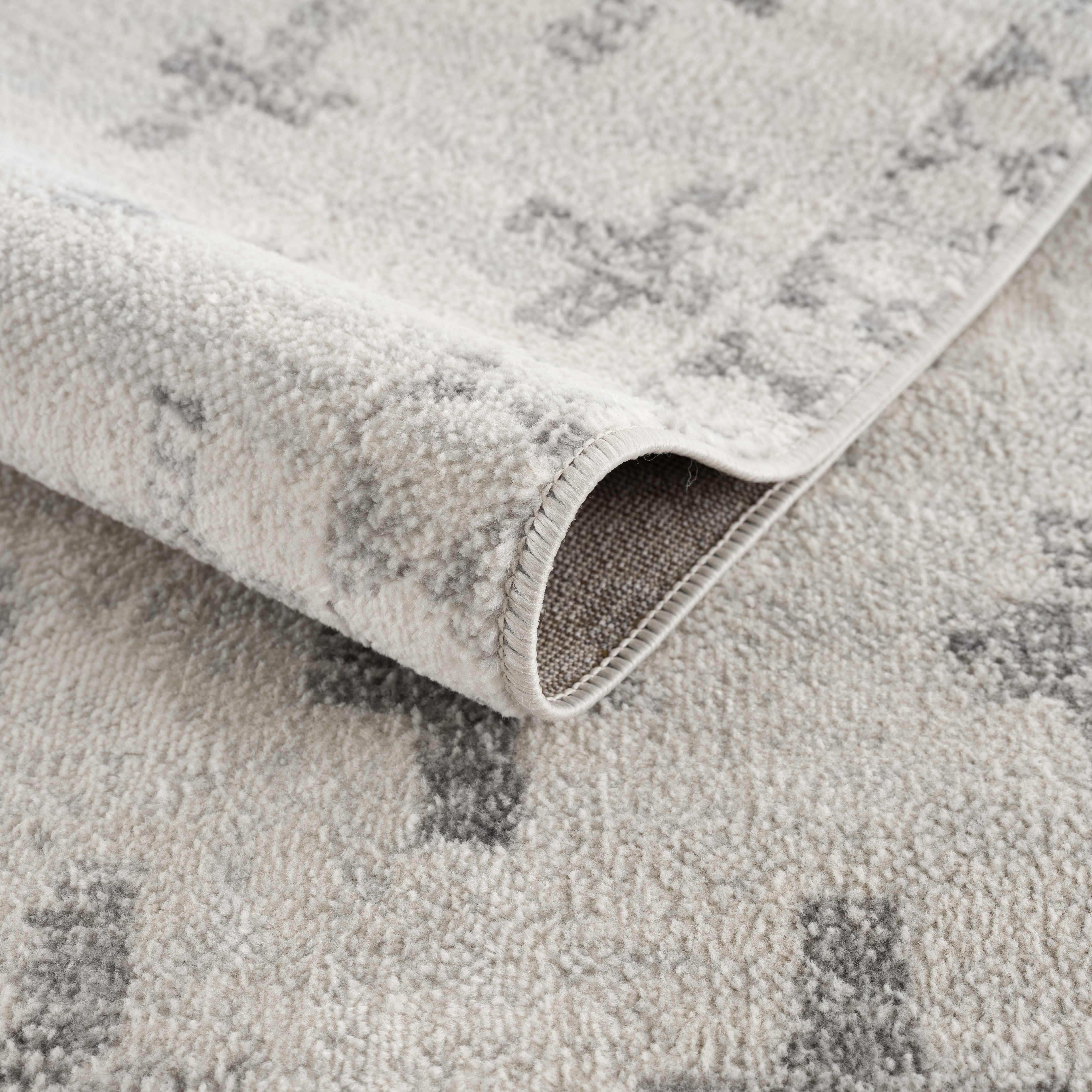 Tigris Swiss Cross Ivory & Gray 2322 Runner Rug