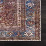 Rust Baki Traditional Washable Runner Rug - Clearance