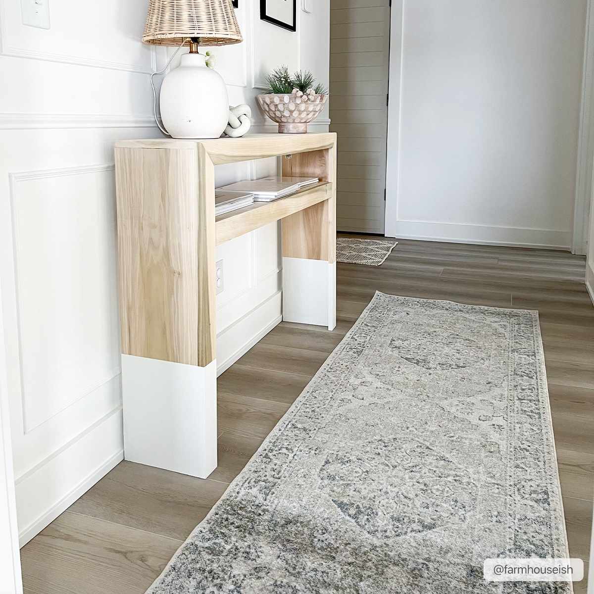 Rudo Blue Washable Runner Rug