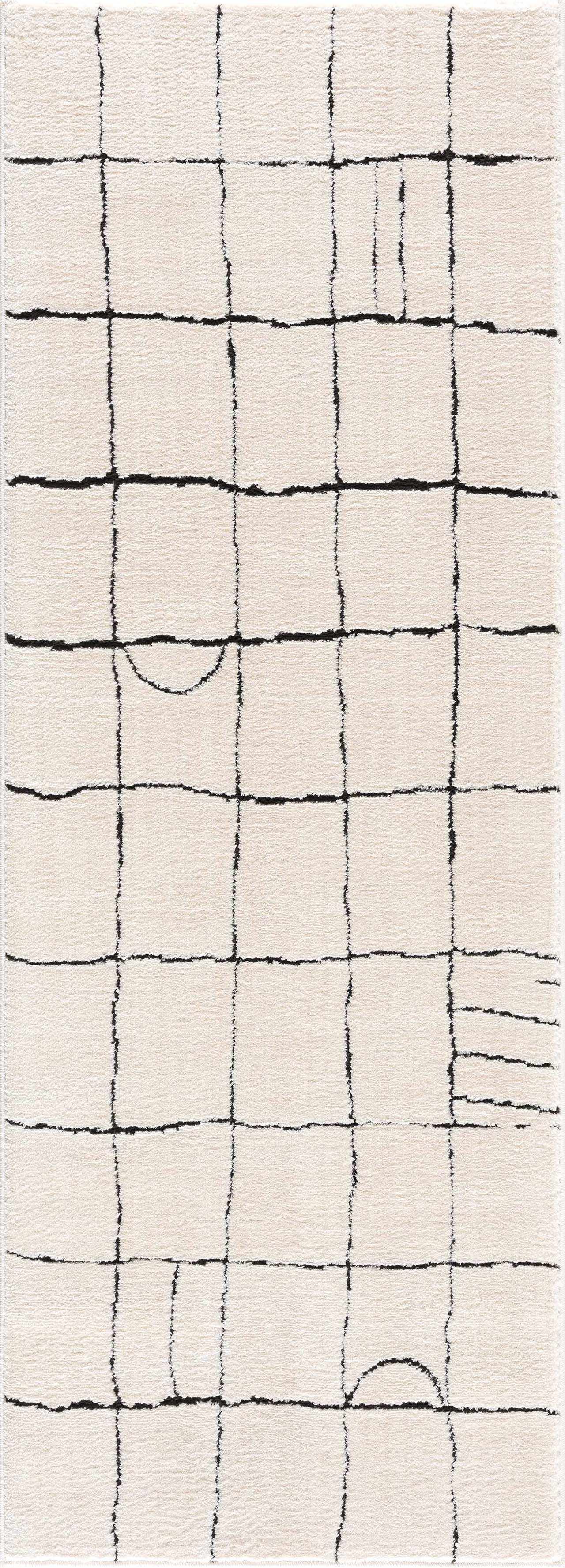 Keanu Black & White Runner Rug - Clearance