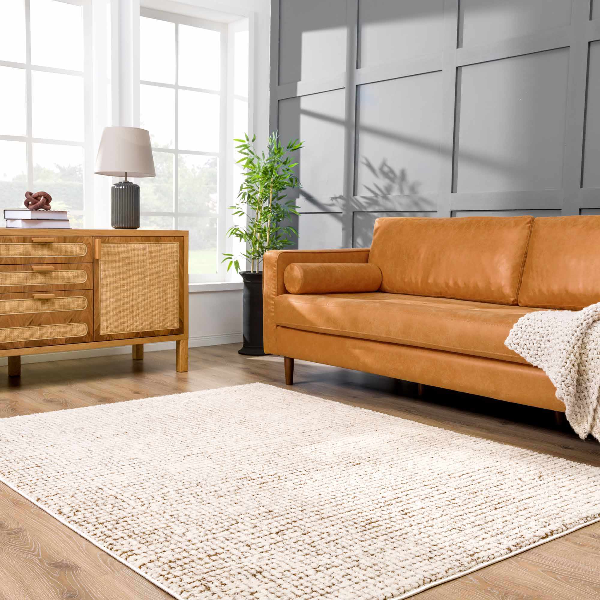 Keita Cream & Brown 7ft Runner Rug