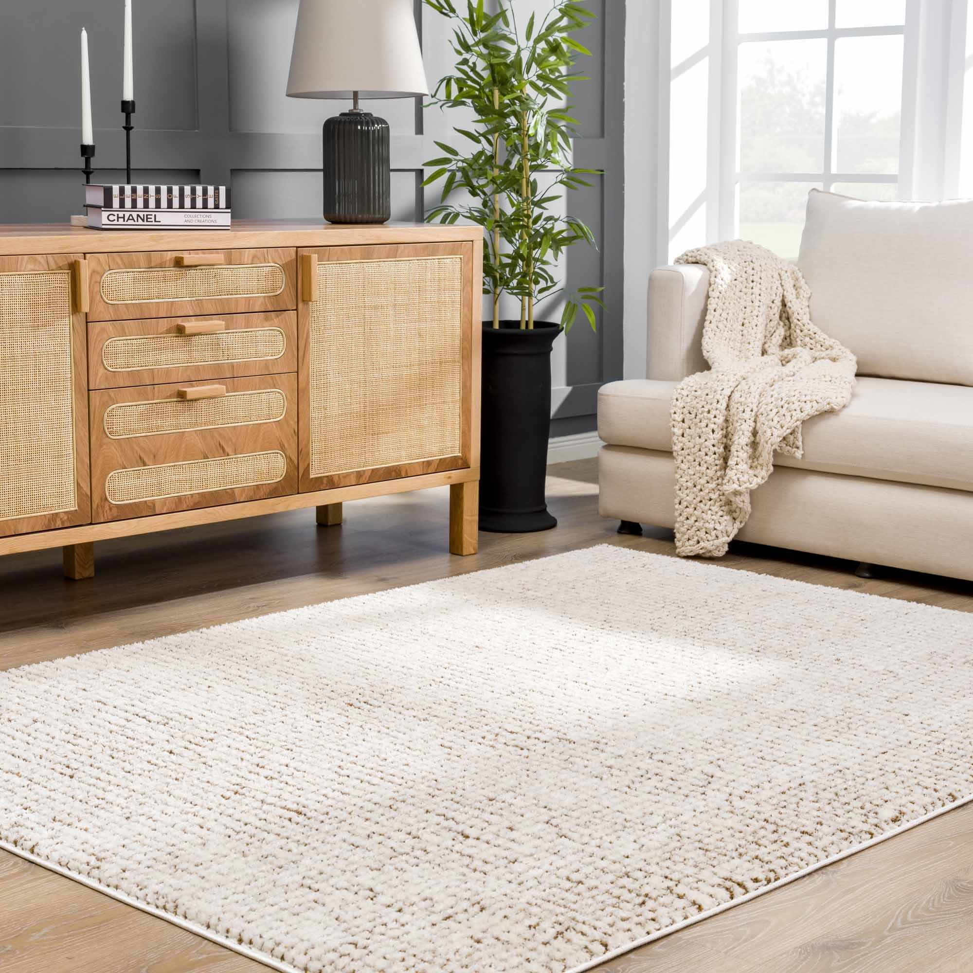 Keita Cream & Brown 7ft Runner Rug