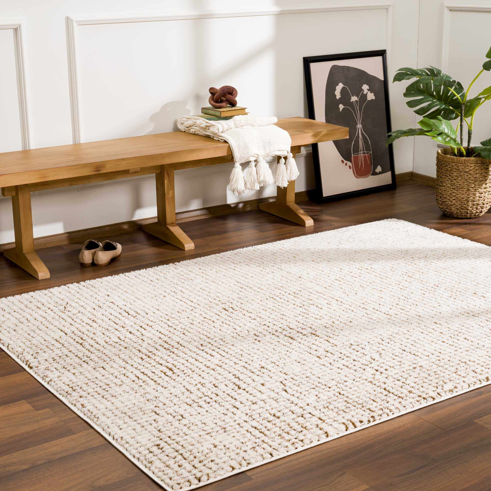 Keita Cream & Brown 7ft Runner Rug