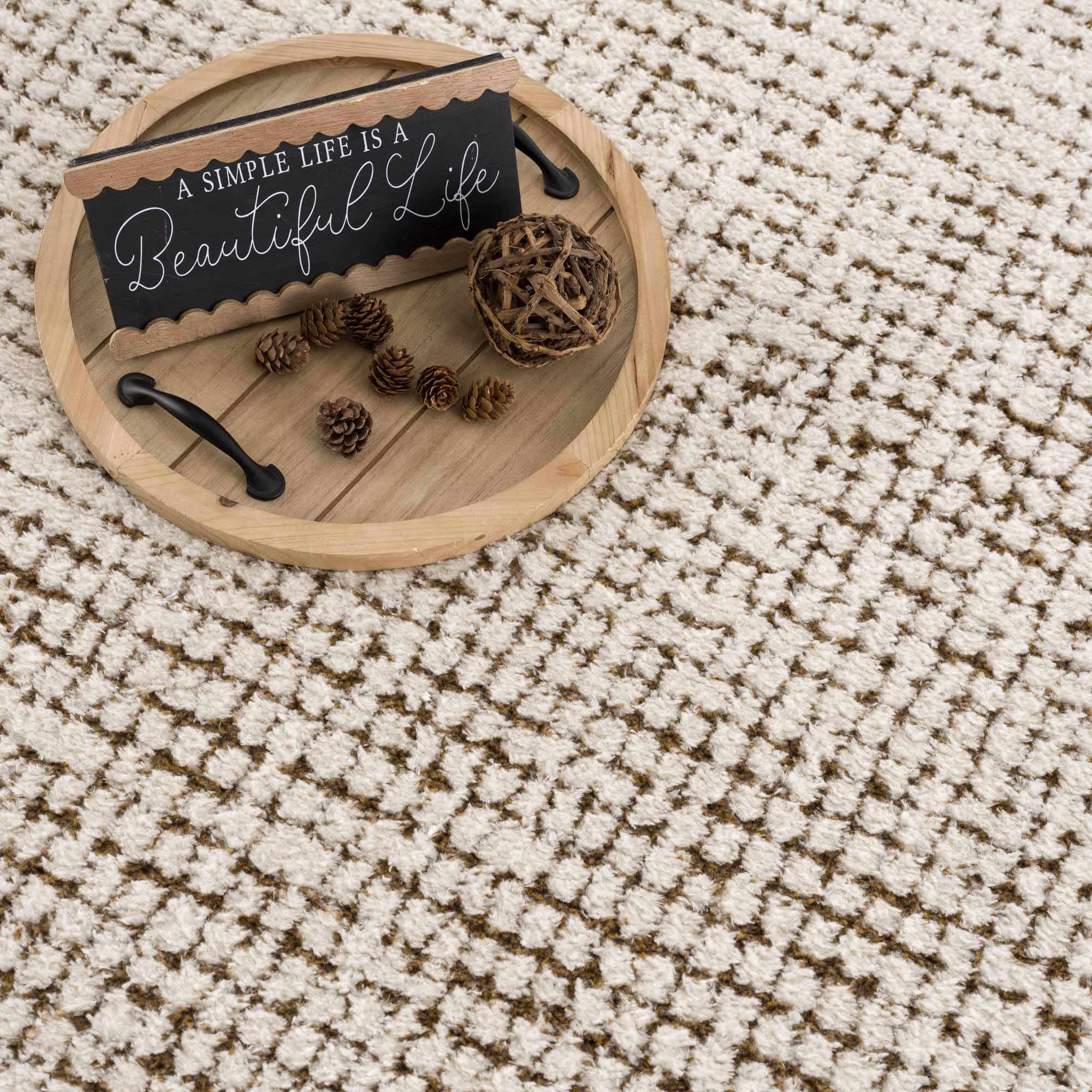 Keita Cream & Brown 7ft Runner Rug