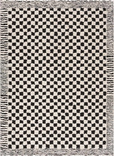 Leryn Black & White Checkered Runner Rug