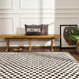 Leryn Black & White Checkered Runner Rug
