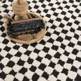 Leryn Black & White Checkered Runner Rug