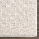 Sample Leryn Ivory Checkered Area Rug
