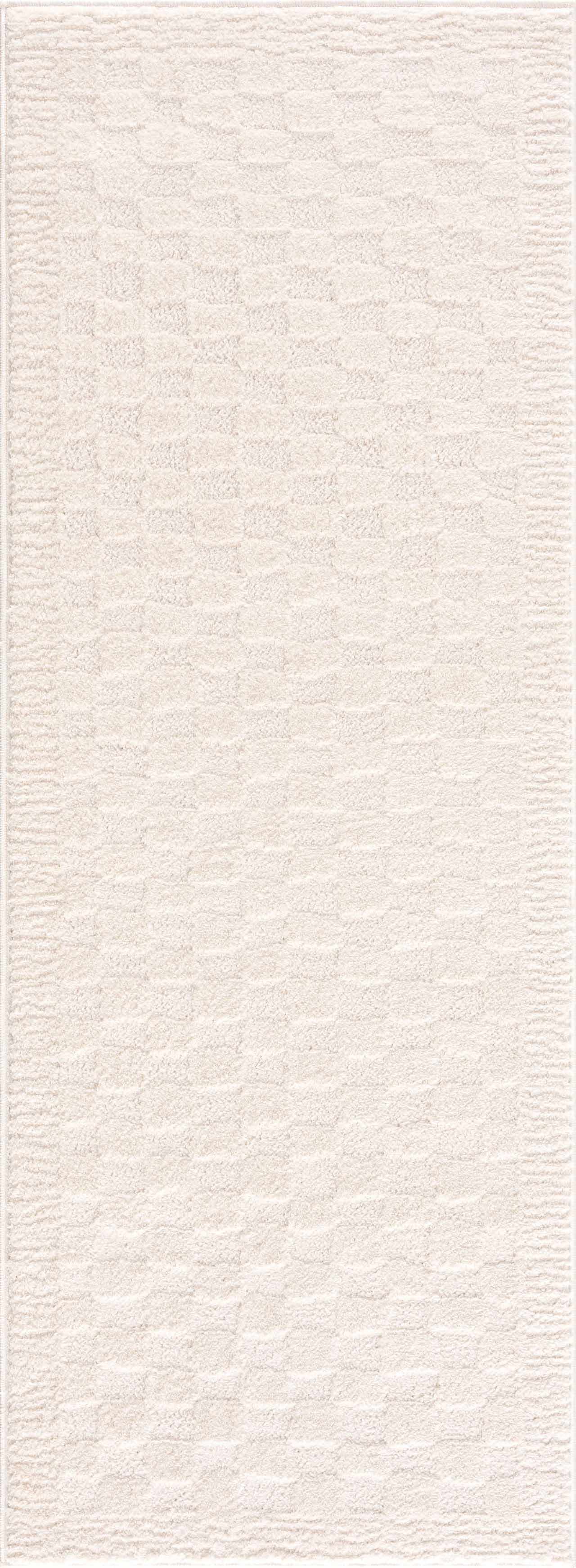 Leryn Ivory Checkered Runner Rug
