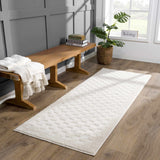 Leryn Ivory Checkered Runner Rug