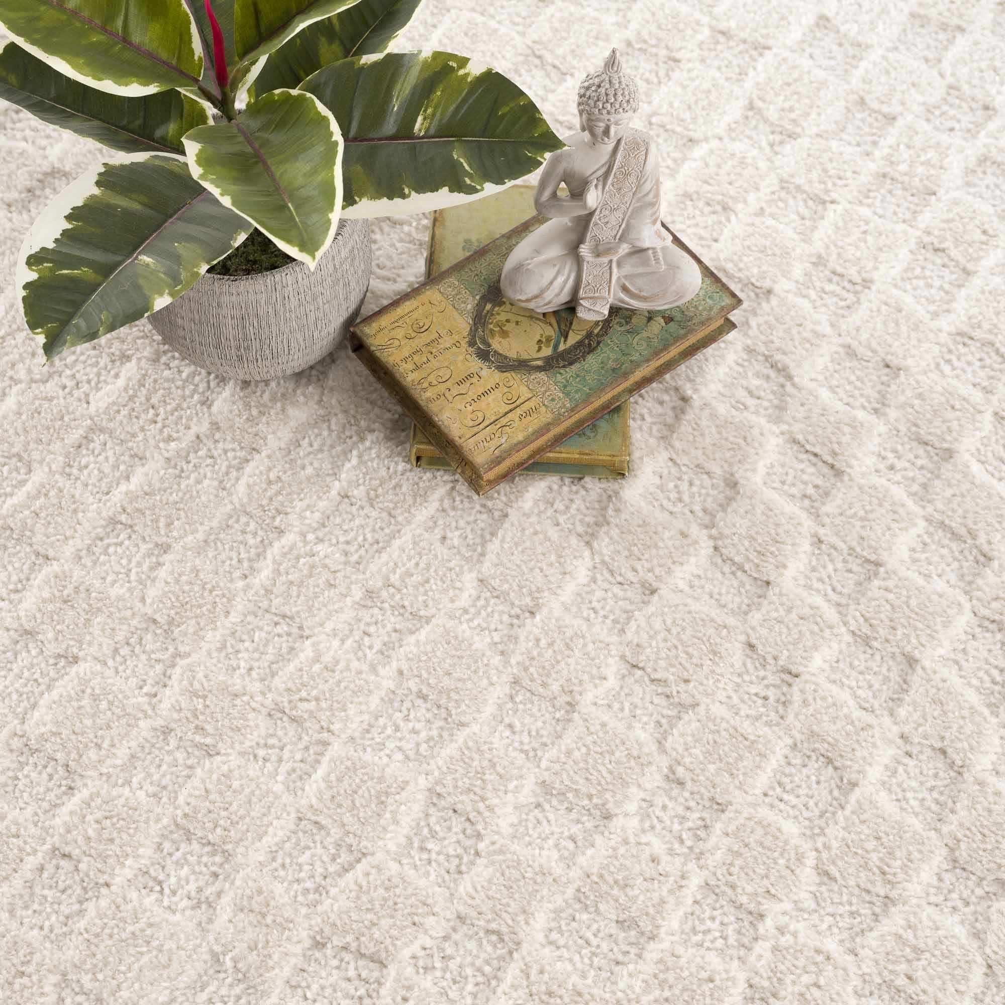 Leryn Ivory Checkered Runner Rug