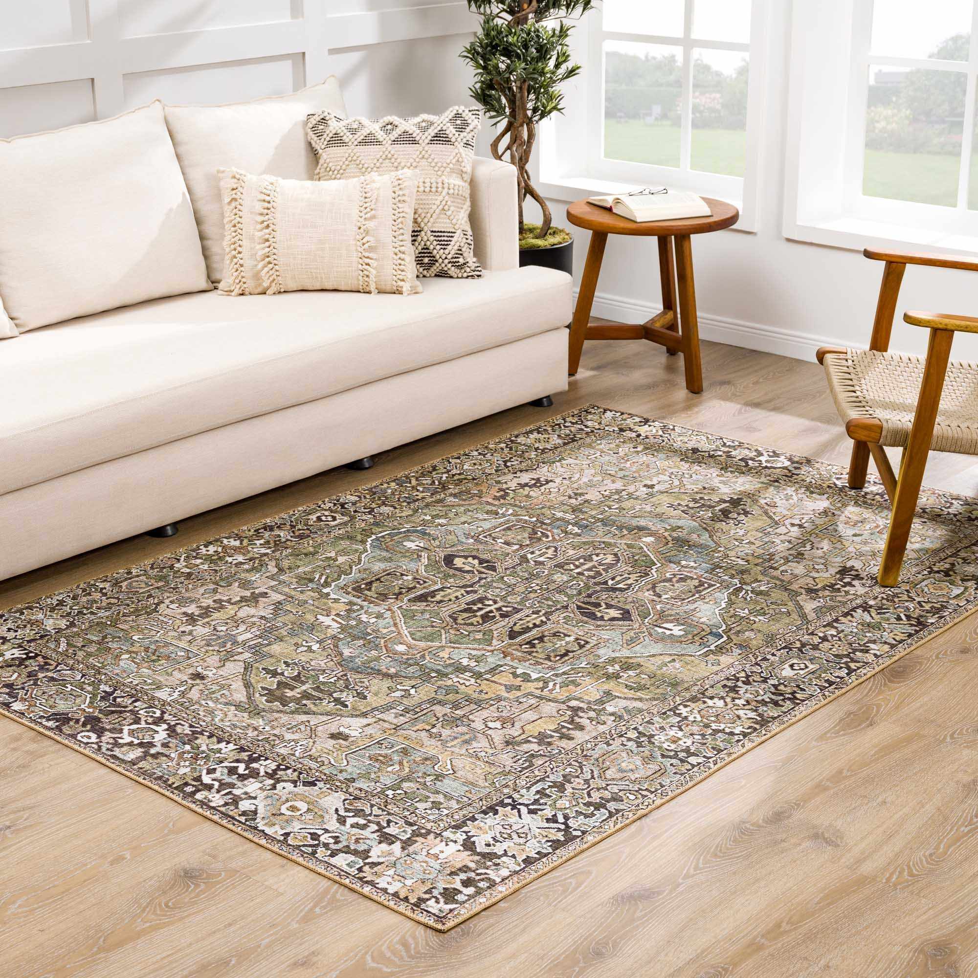 Neyland Sage Green 7ft Runner Rug