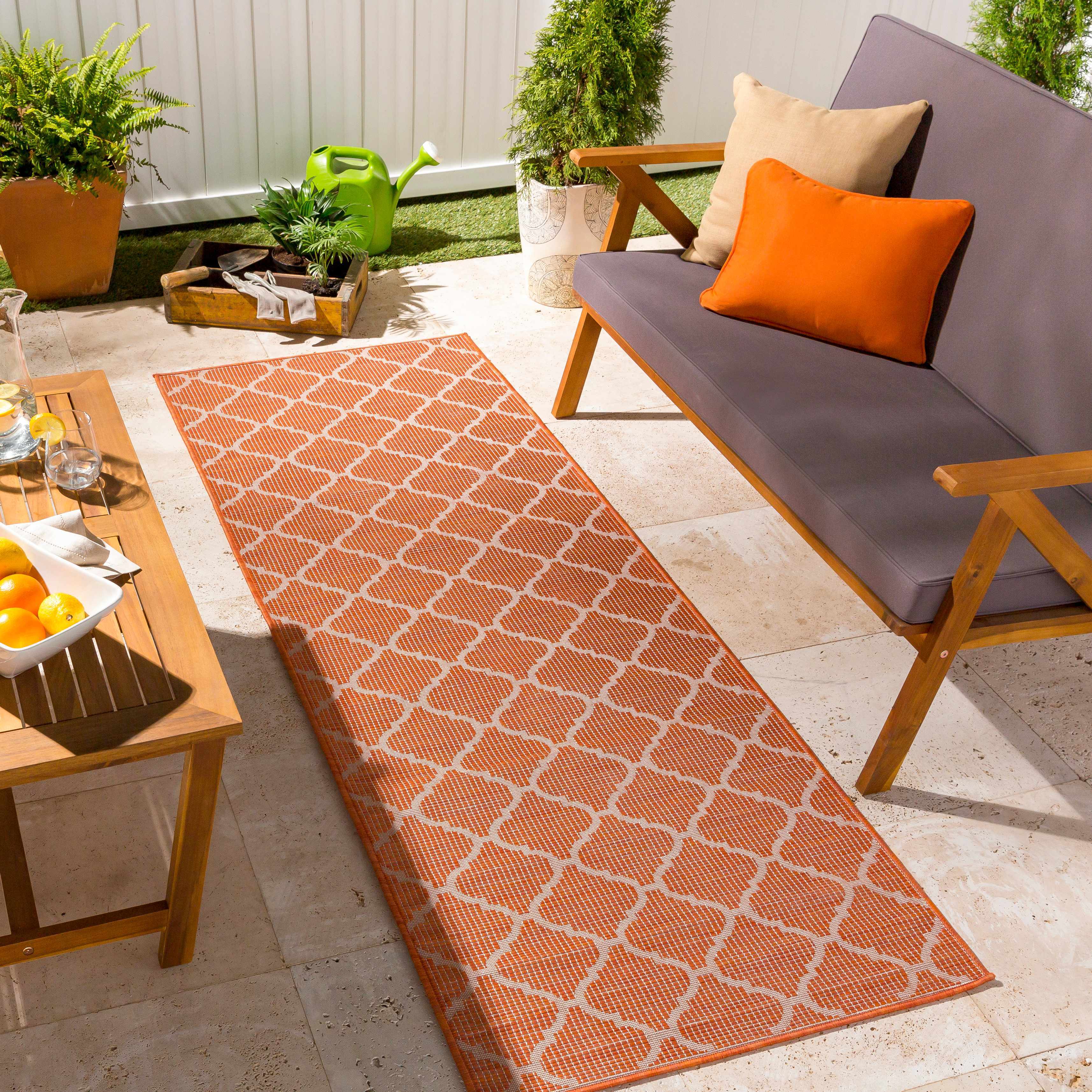 Burnt Orange Moolap Outdoor Rug