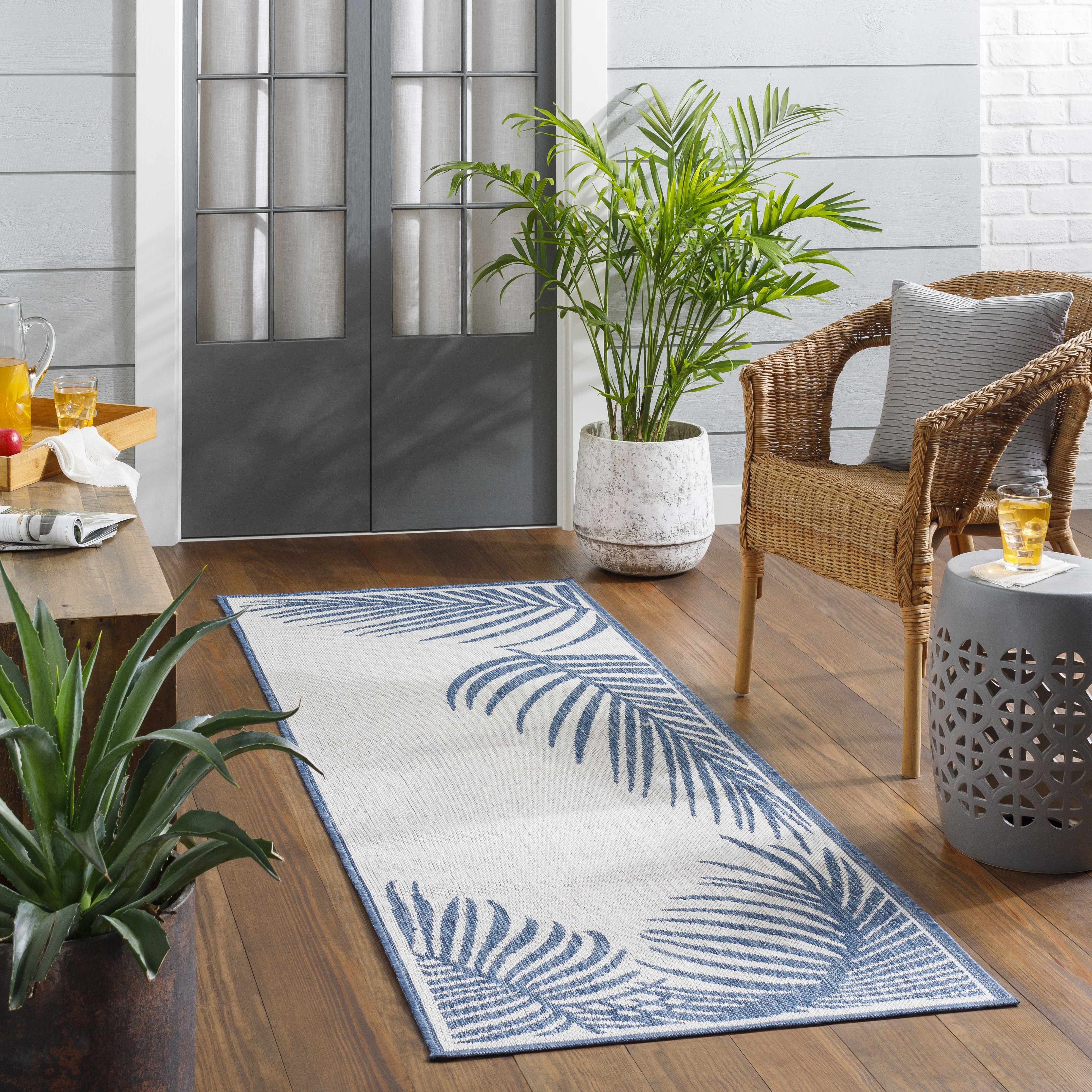 Dina Blue & Beige Runner Rug