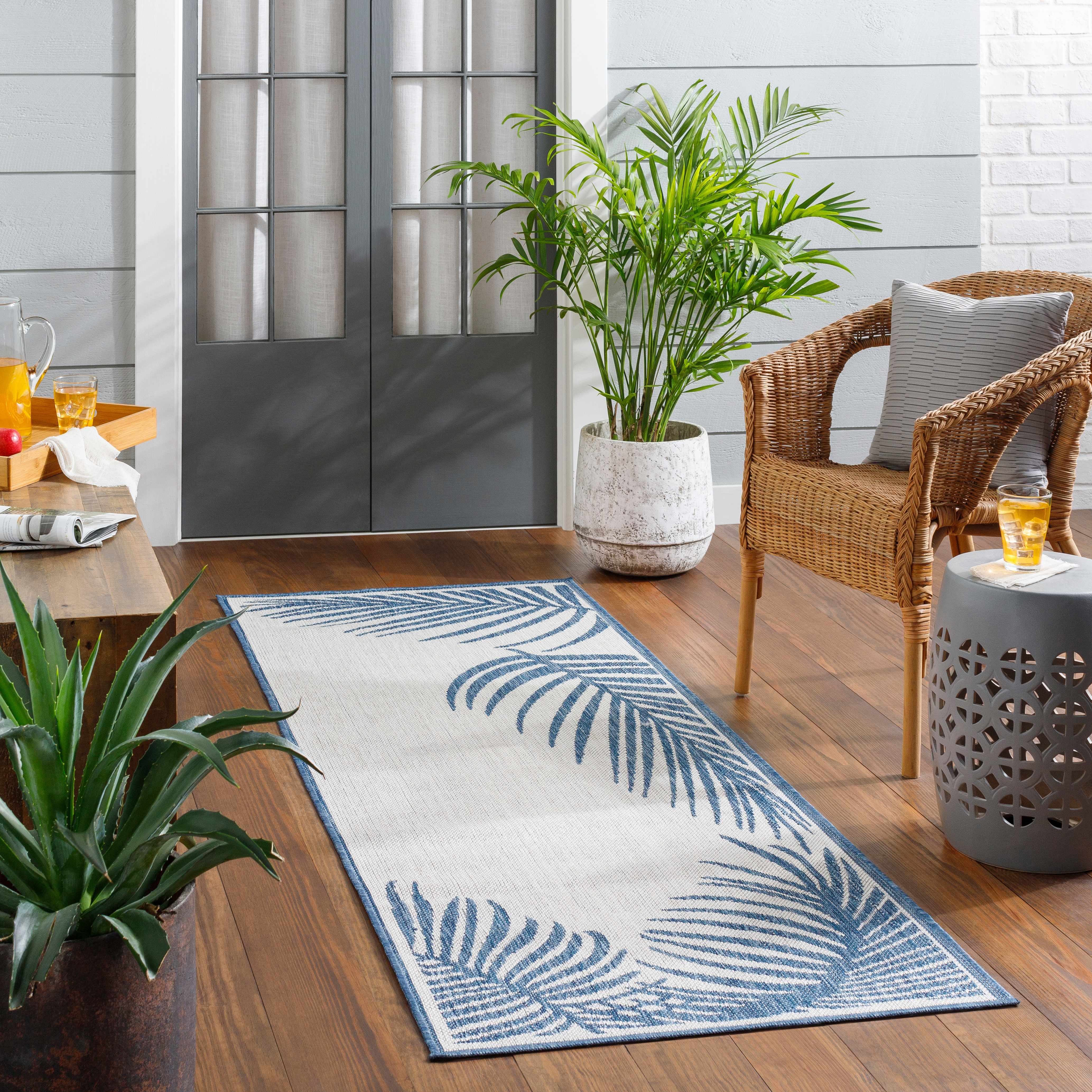 Dina Blue & Beige Runner Rug