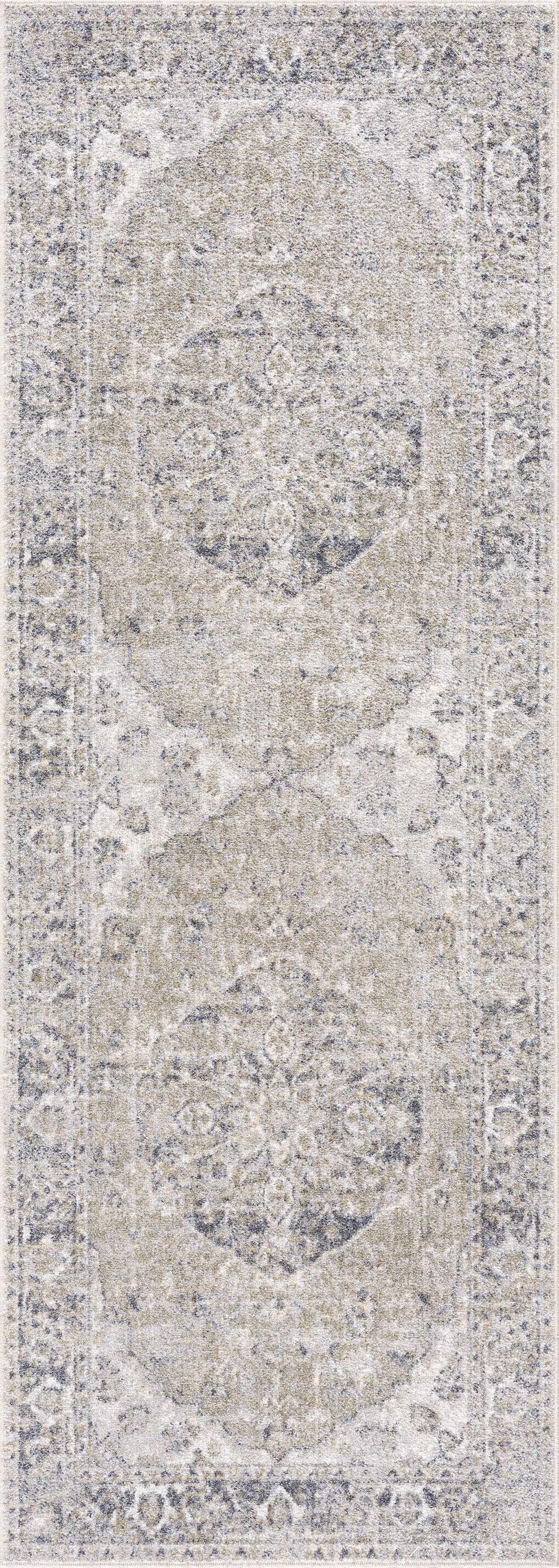 Rudo Blue Washable Runner Rug