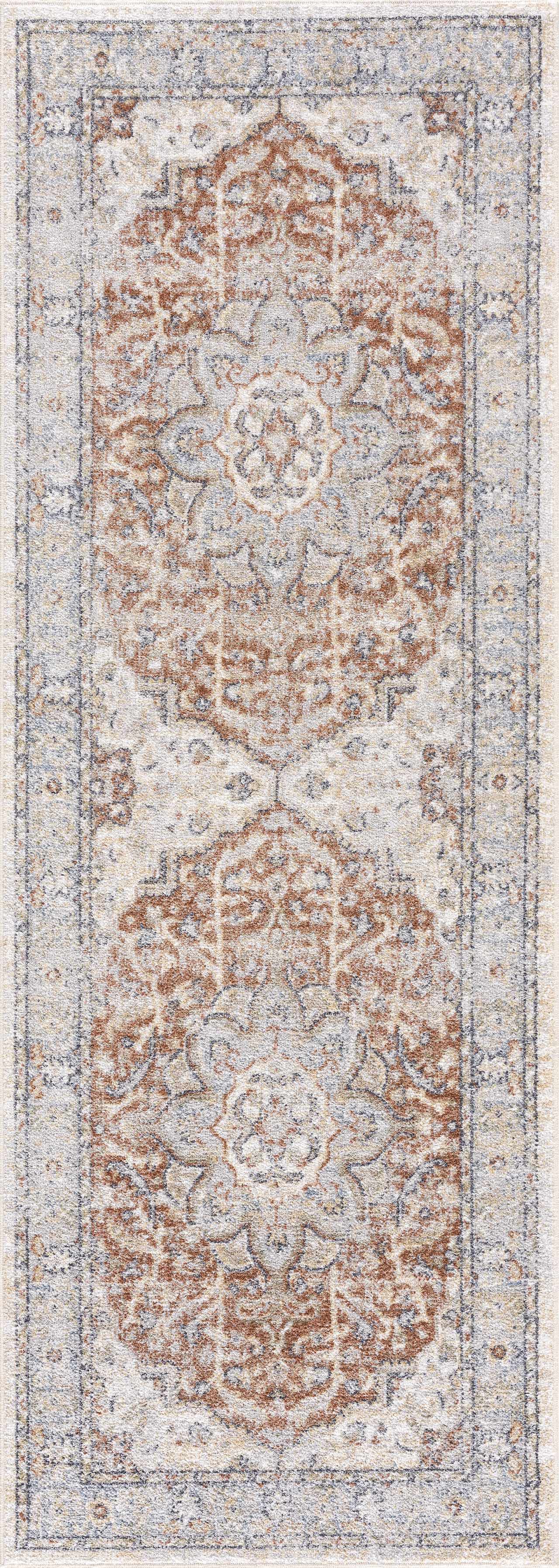 Emke Cream Washable Runner Rug