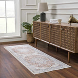 Emke Cream Washable Runner Rug