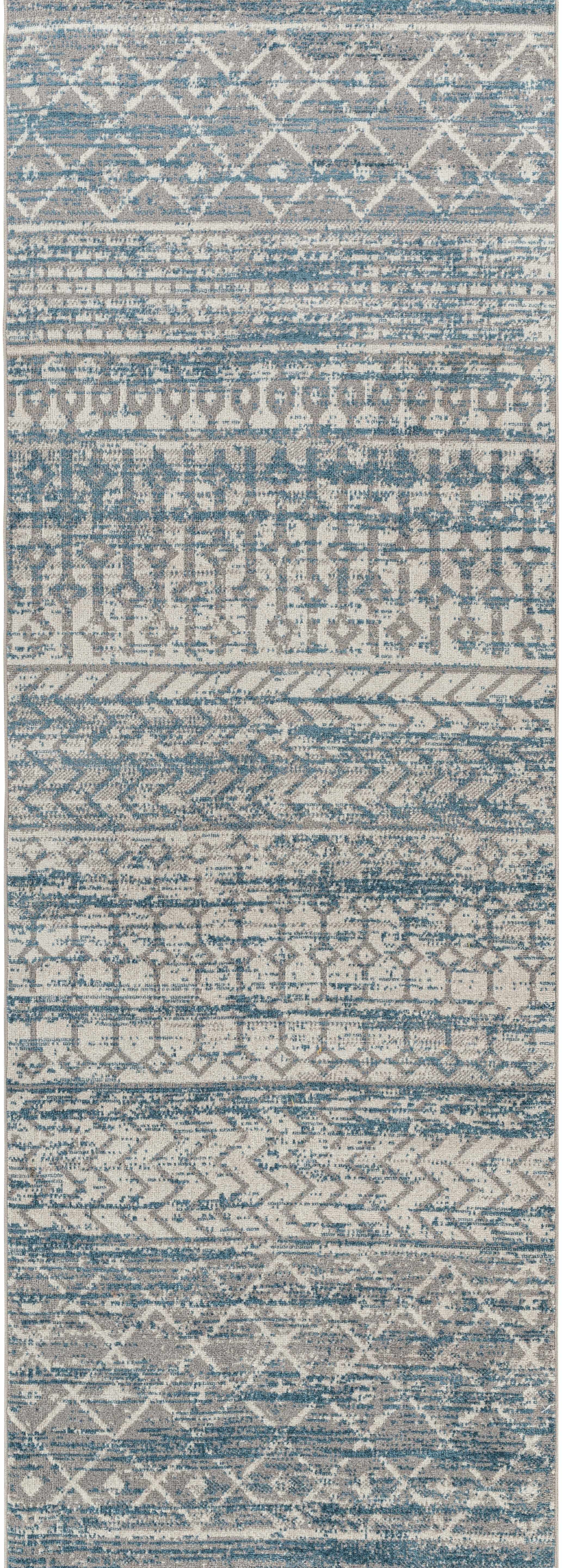 Tambac Blue Washable Runner Rug