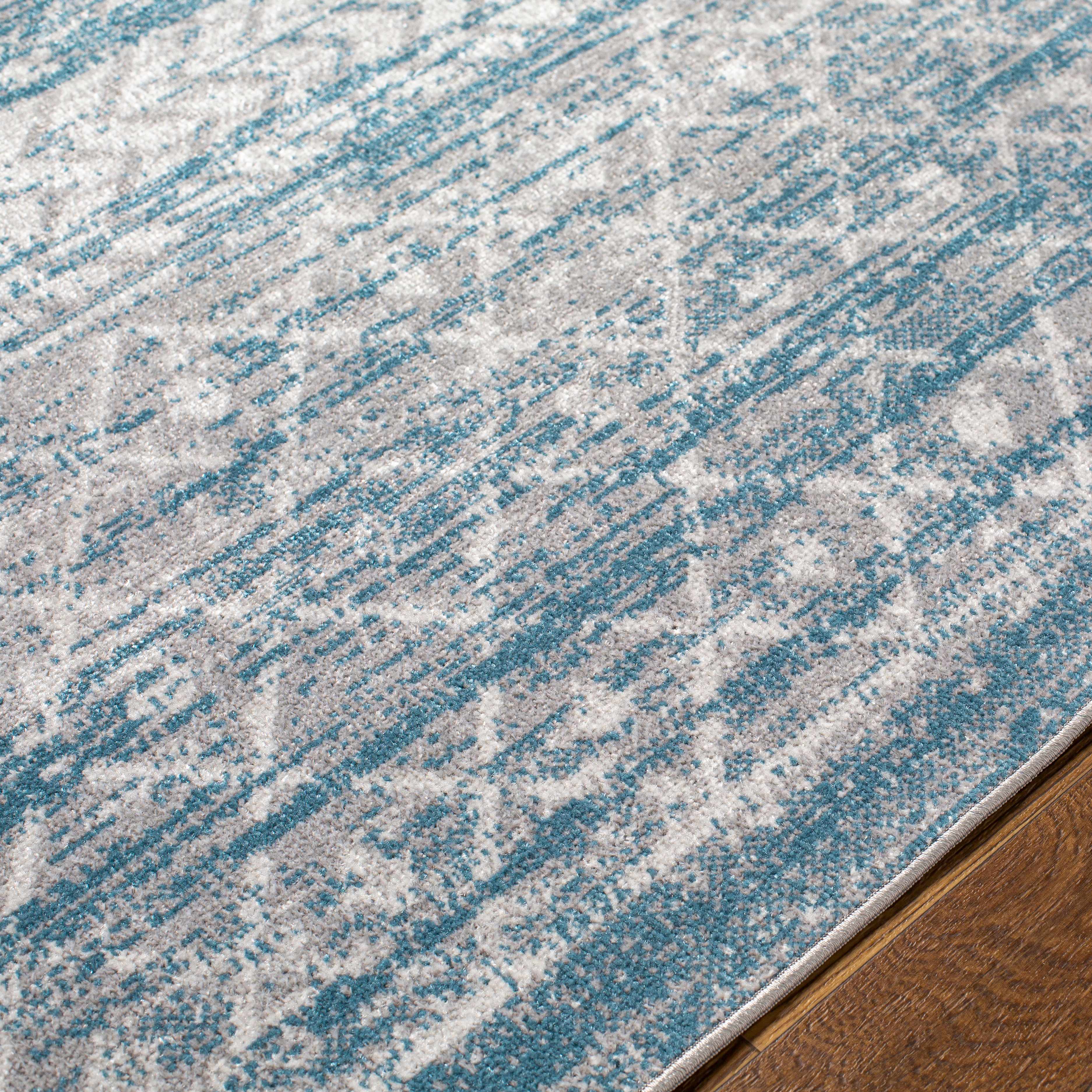 Tambac Blue Washable Runner Rug