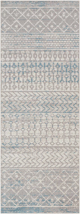 Tambac Blue & Gray Washable Runner Rug