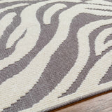 Keto Gray Zebra Print Runner Rug