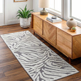 Keto Gray Zebra Print Runner Rug