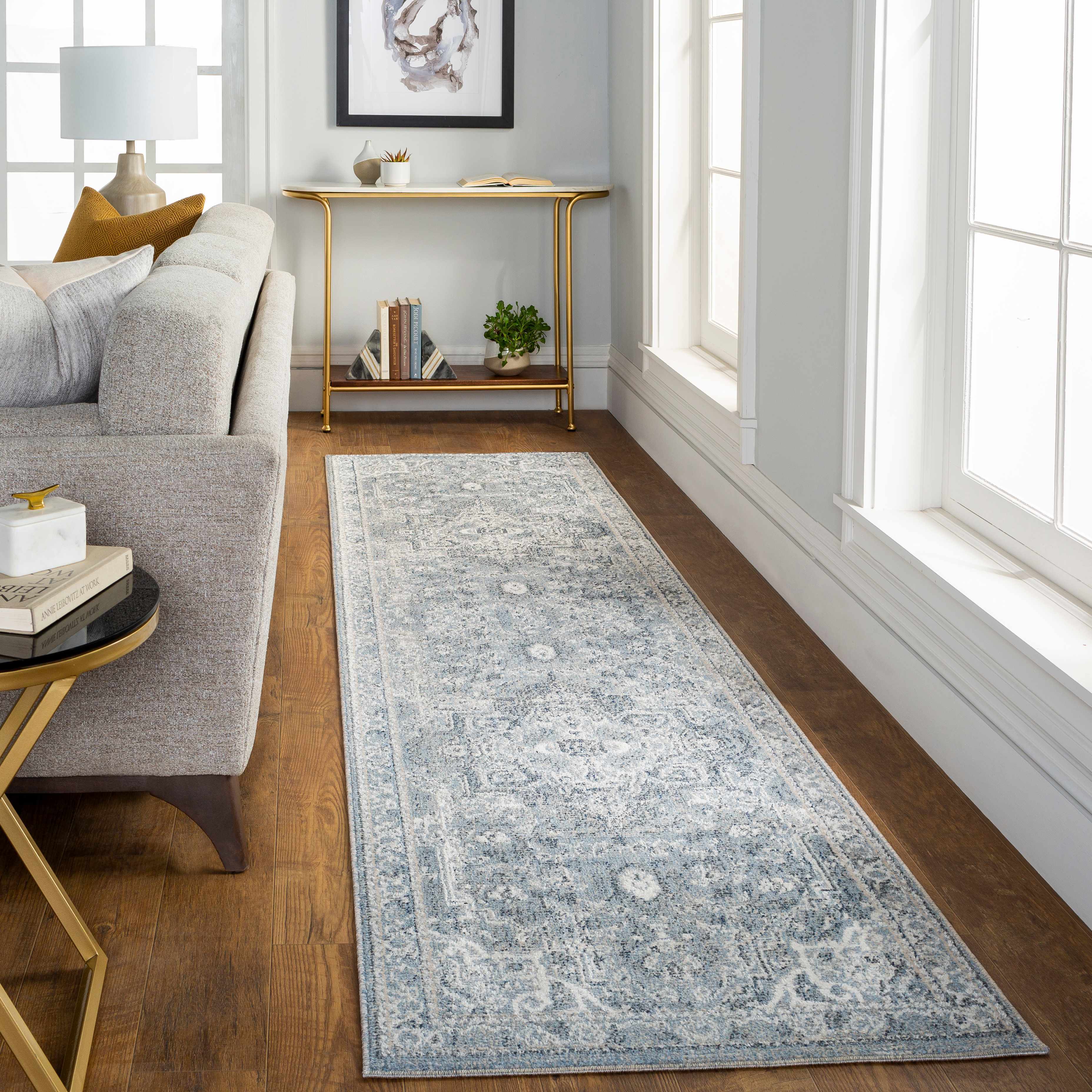 Buguey Blue Runner Rug