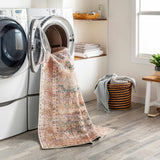 Rust Maligaya Distressed Washable Runner Rug - Clearance