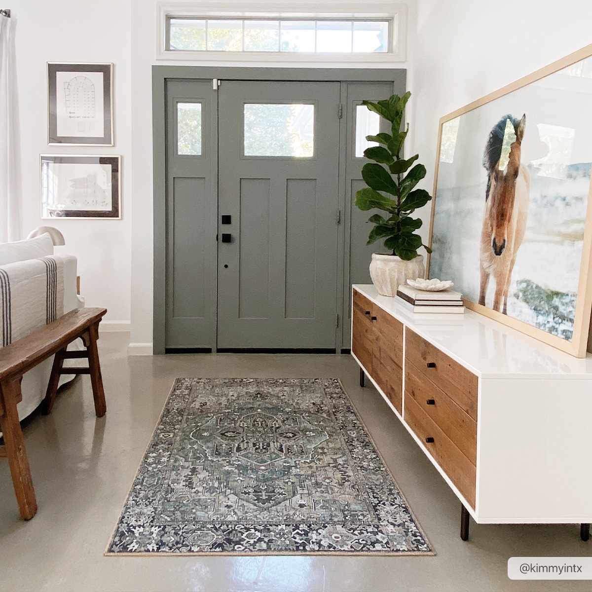 Neyland Sage Green 7ft Runner Rug