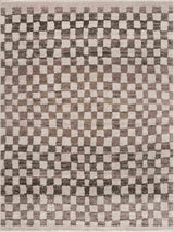 Benjy Cream & Charcoal Checkered Runner Area Rug