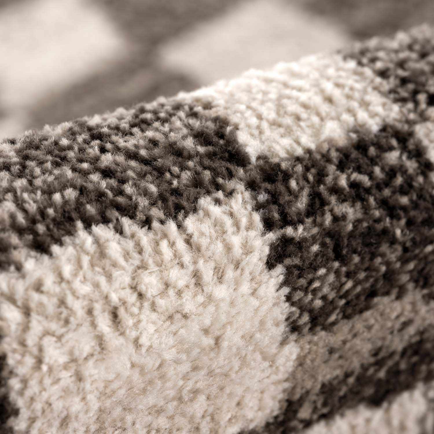 Benjy Cream & Charcoal Checkered Runner Area Rug