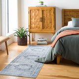 Rosman Blue&Beige Washable Runner Rug - Clearance