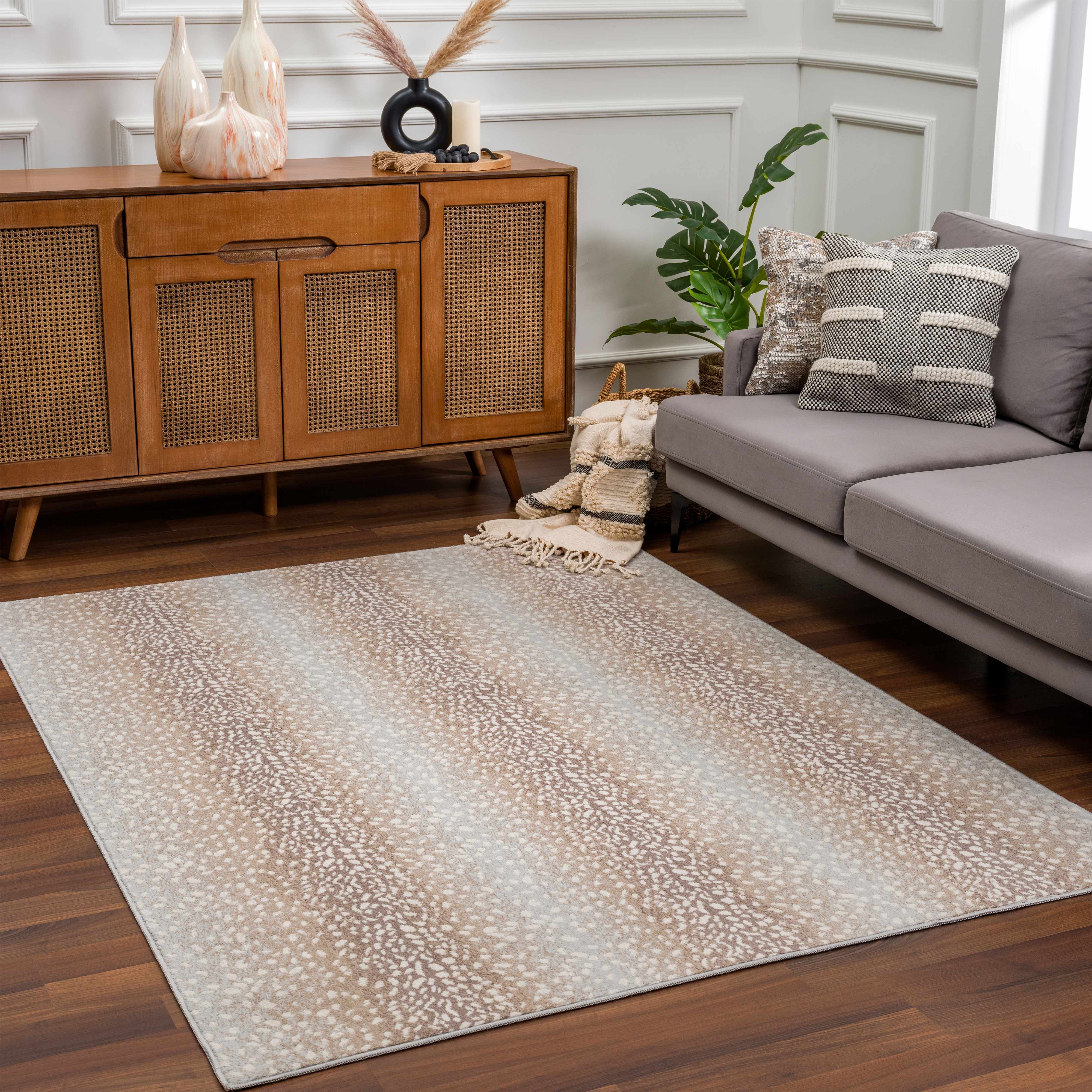 Pointblank Leopard Print Fawn Runner Rug